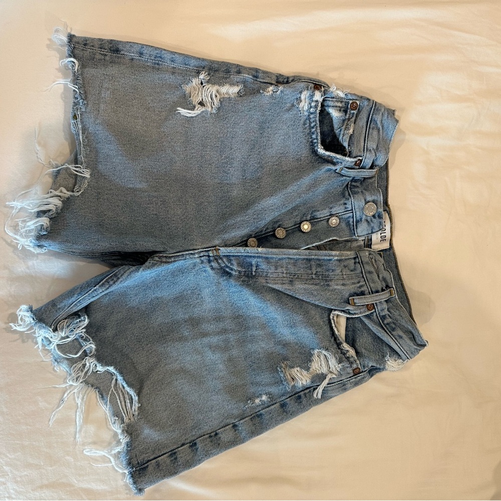 Distressed Denim Shorts